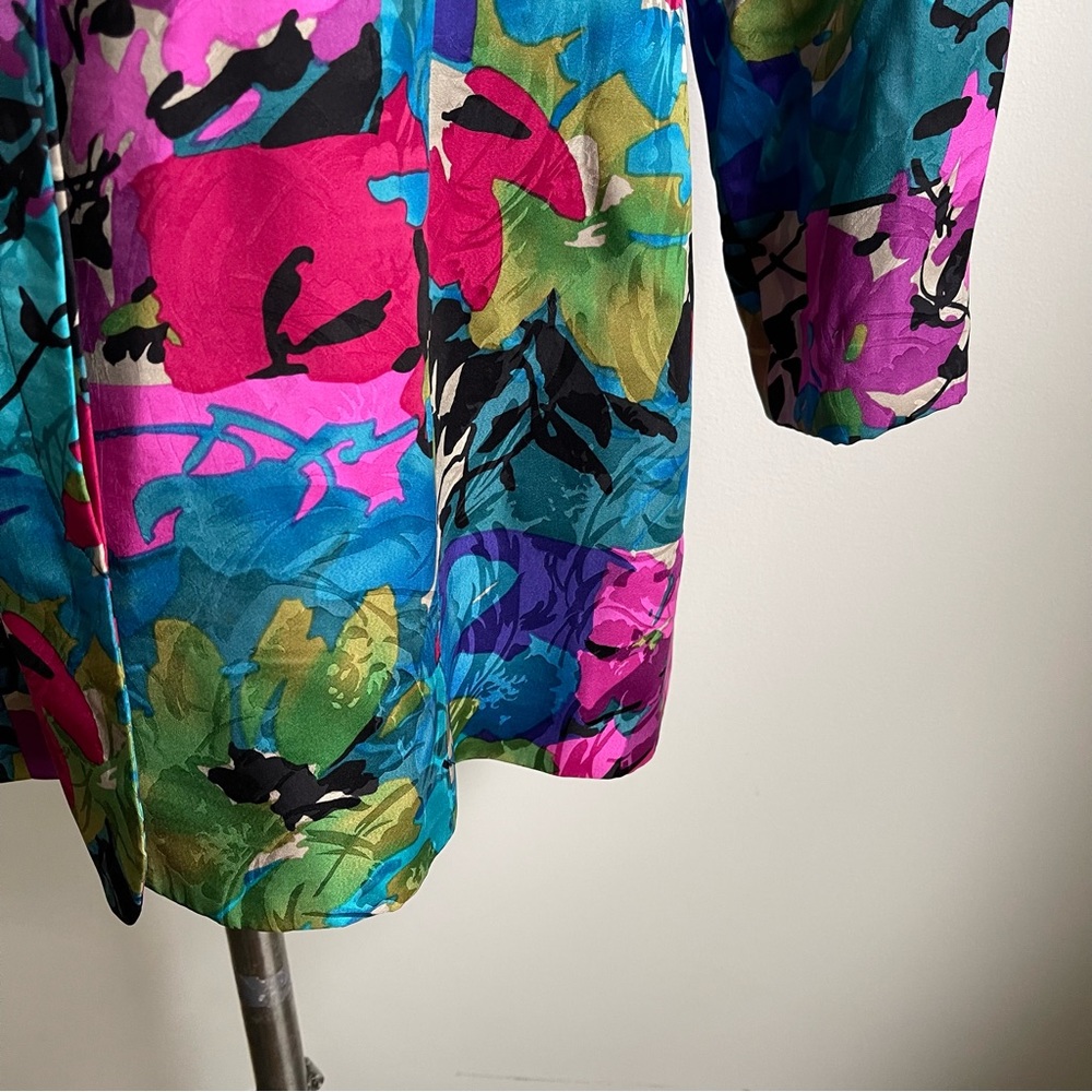 Anne Crimmins Umi Collection Silk Jacquard Floral Evening Blazer Jacket 10 - Picture 6 of 11